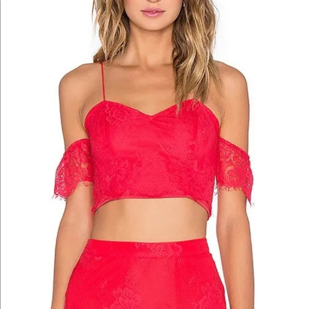 NBD fever lace top in red size medium